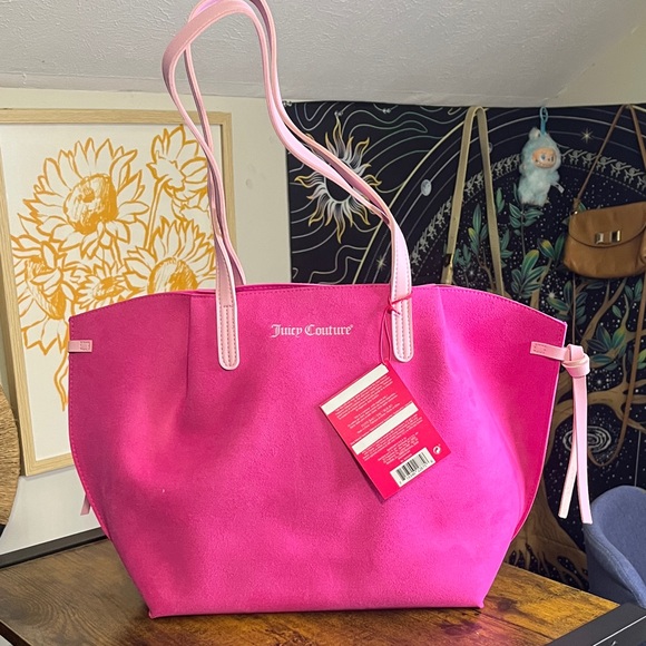 Juicy Couture Bright Pink Tote with Light Pink Straps - Picture 6 of 7